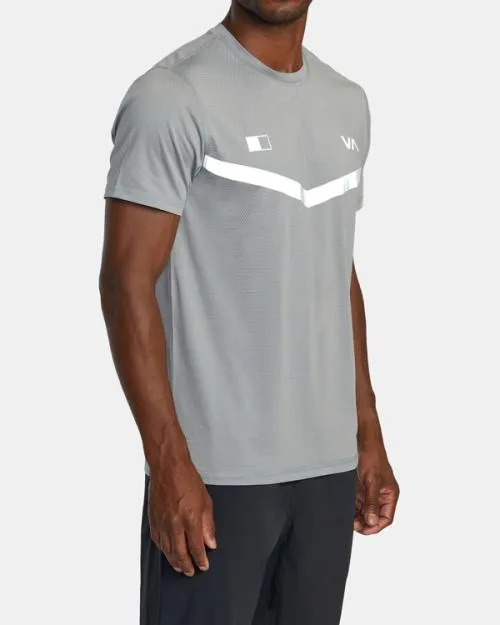 Rvca Runner Technical Short Sleeve Top Stone SportMen Short Sleeves