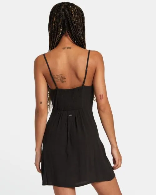 Rvca Seniesa Chained Mini Dress Pirate Black Women Dresses and Rompers