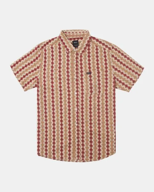 Rvca Shima Gauze Short Sleeve Shirt Cinnabar Men Shirts and Flannels