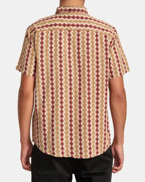 Rvca Shima Gauze Short Sleeve Shirt Cinnabar Men Shirts and Flannels