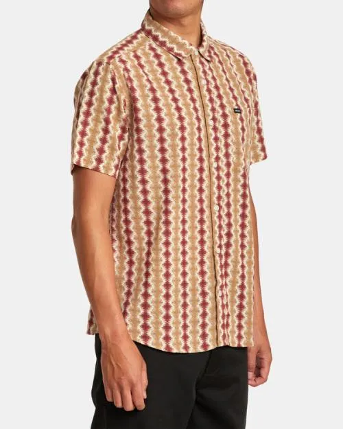 Rvca Shima Gauze Short Sleeve Shirt Cinnabar Men Shirts and Flannels