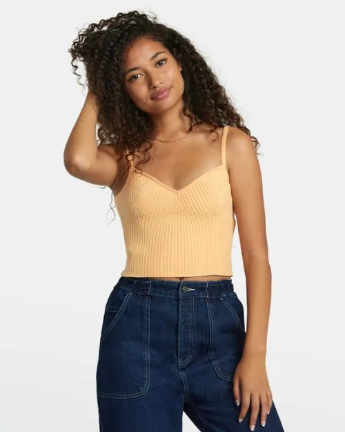 Rvca Silhouette Knitted Tank Melon Women Tops