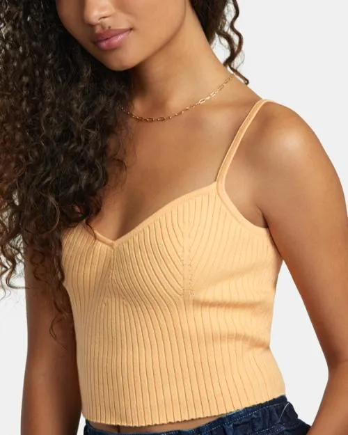 Rvca Silhouette Knitted Tank Melon Women Tops