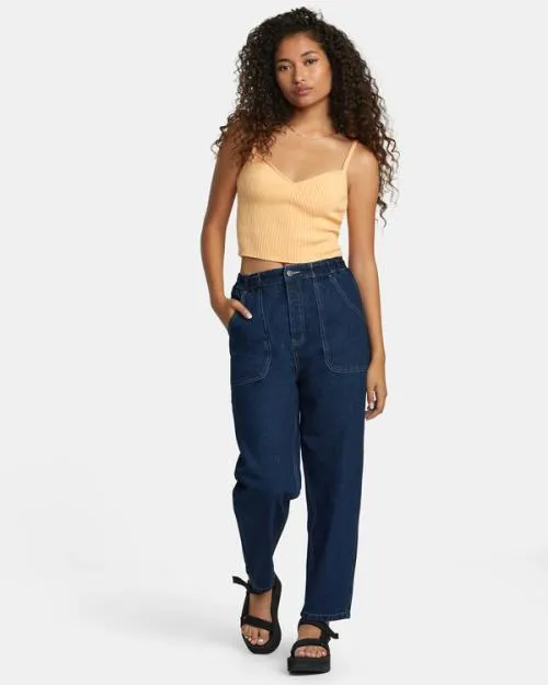 Rvca Silhouette Knitted Tank Melon Women Tops
