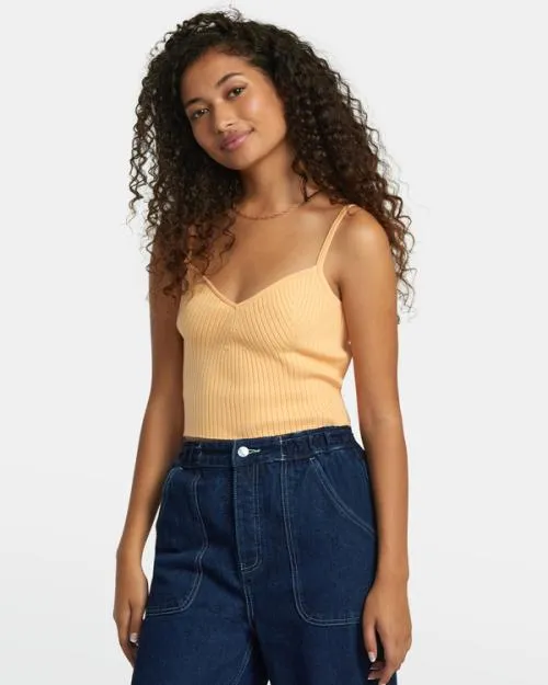 Rvca Silhouette Knitted Tank Melon Women Tops