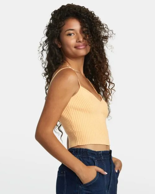 Rvca Silhouette Knitted Tank Melon Women Tops