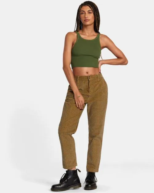Rvca Slide Tank Top Leaf Women Tops