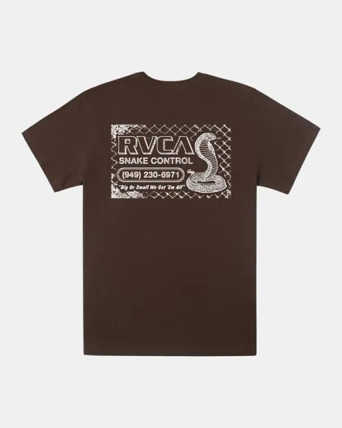 Rvca Snake Control TShirt Chocolate Men Short Sleeves