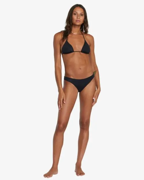 Rvca Solid Halter Triangle Bikini Top Black Women Bikini Tops