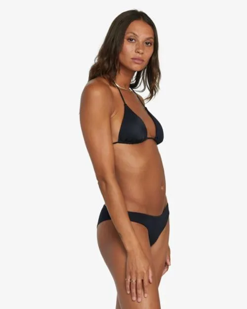 Rvca Solid Halter Triangle Bikini Top Black Women Bikini Tops