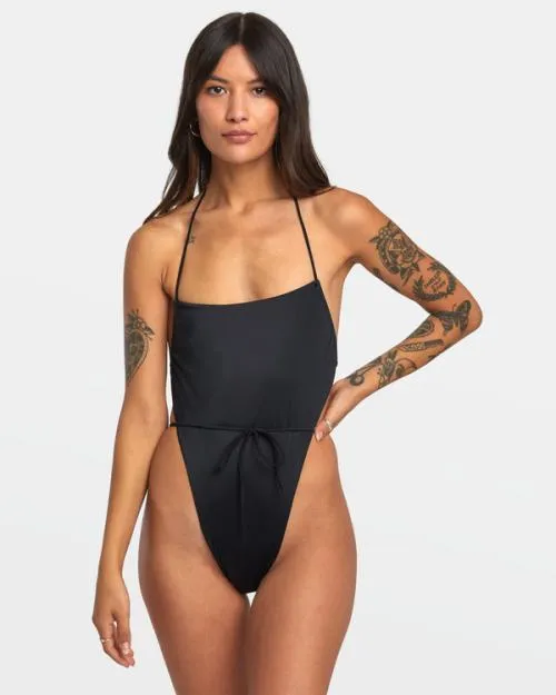 Rvca Solid Swenddal OnePiece Swimsuit Black Women One Pieces