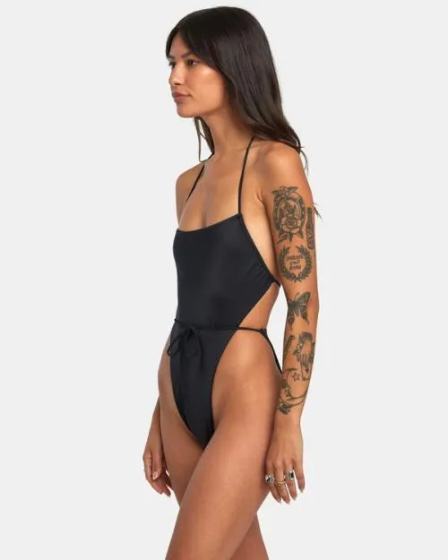 Rvca Solid Swenddal OnePiece Swimsuit Black Women One Pieces