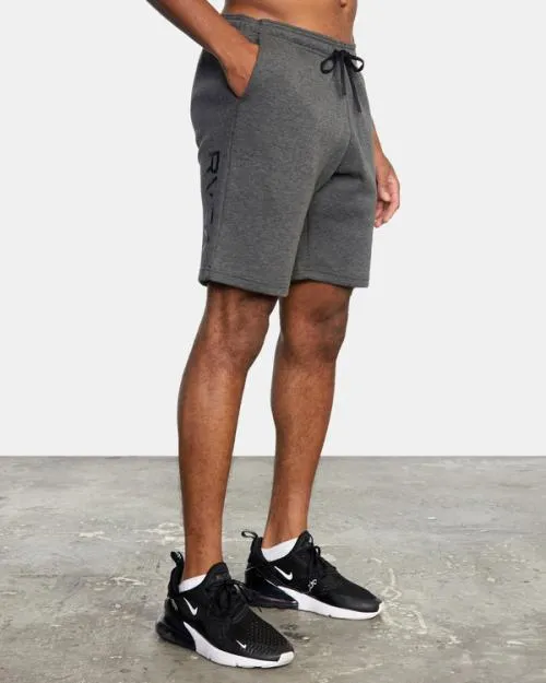 Rvca Sport Elastic Waist Walkshorts IV 19034 Smokey Grey Heather Men Athletic Shorts