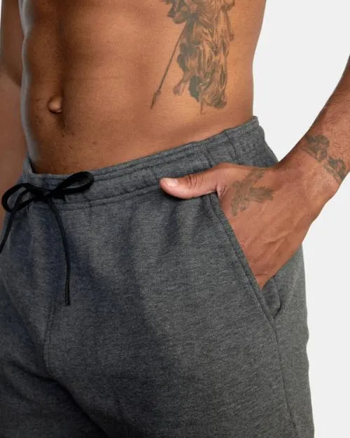 Rvca Sport Elastic Waist Walkshorts IV 19034 Smokey Grey Heather Men Athletic Shorts