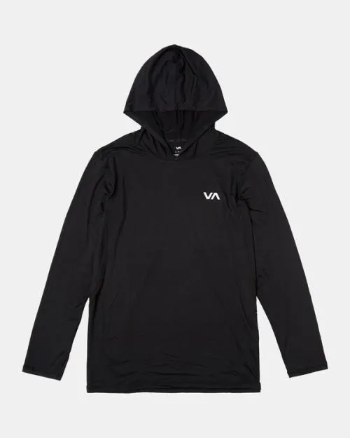 Rvca Sport Vent Technical Hooded Top Black SportMen Long Sleeves