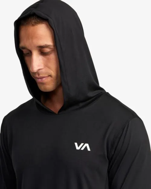 Rvca Sport Vent Technical Hooded Top Black SportMen Long Sleeves