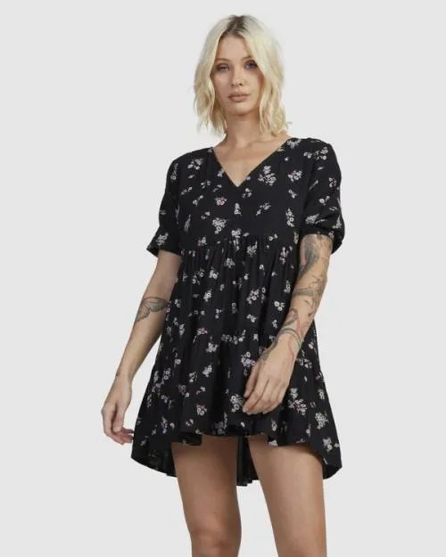Rvca Sprinkle Vienna Mini Dress Rvca Black Women Dresses and Rompers