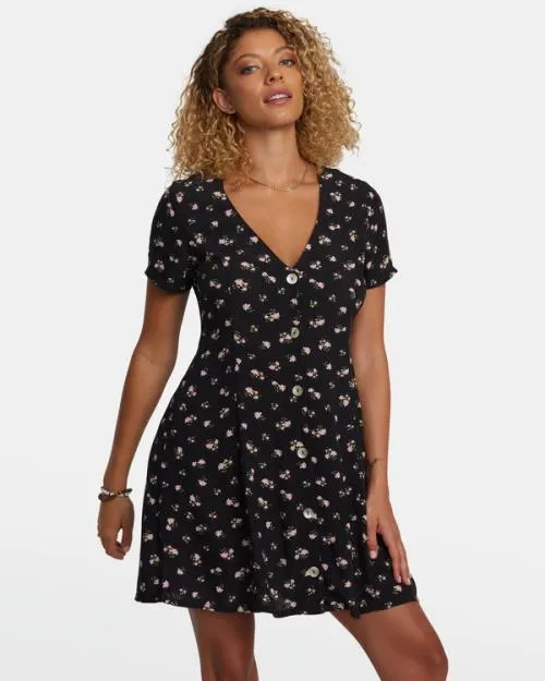 Rvca Understated Rose Namajunas Mini Dress Rvca Black Women Dresses and Rompers