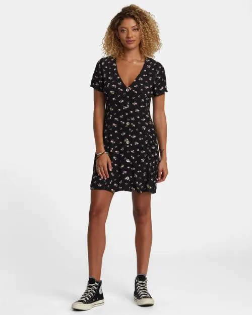 Rvca Understated Rose Namajunas Mini Dress Rvca Black Women Dresses and Rompers