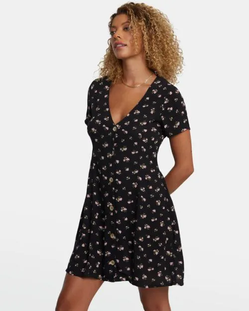 Rvca Understated Rose Namajunas Mini Dress Rvca Black Women Dresses and Rompers