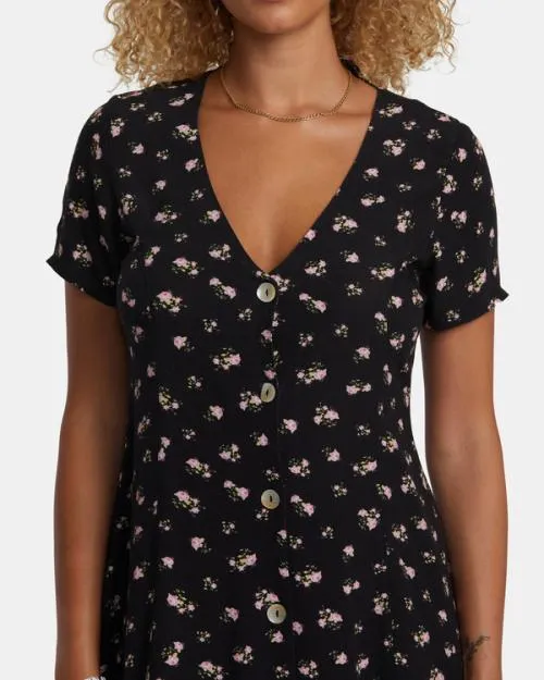 Rvca Understated Rose Namajunas Mini Dress Rvca Black Women Dresses and Rompers