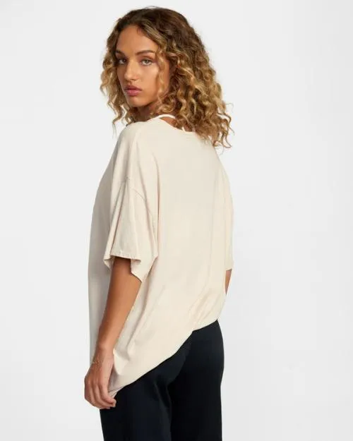 Rvca Uprising Tee Chalk Women Tees and Tanks