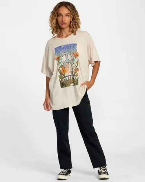 Rvca Uprising Tee Chalk Women Tees and Tanks