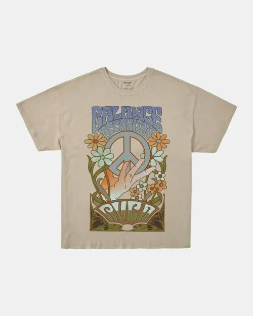 Rvca Uprising Tee Chalk Women Tees and Tanks