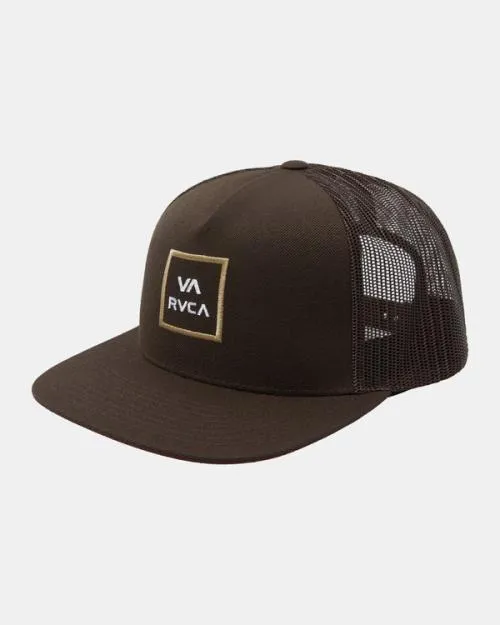 Rvca VA All The Way Trucker Hat Chocolate Men Hats and Beanies