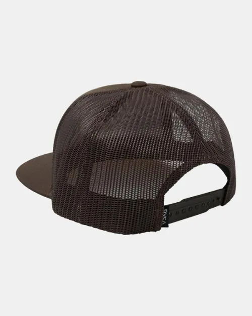 Rvca VA All The Way Trucker Hat Chocolate Men Hats and Beanies