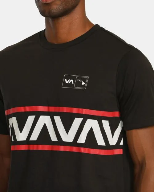 Rvca VA Banded Hawaii Tee Black SportMen Tees and Tanks