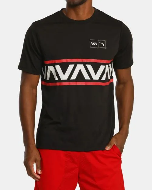 Rvca VA Banded Hawaii Tee Black SportMen Tees and Tanks