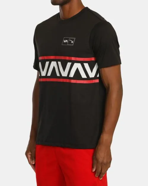 Rvca VA Banded Hawaii Tee Black SportMen Tees and Tanks