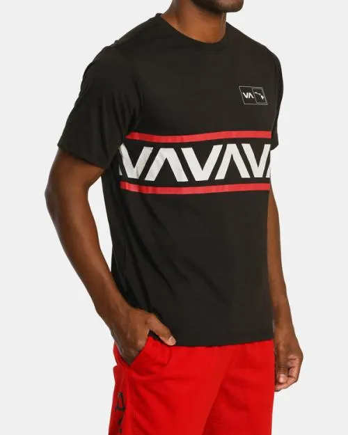 Rvca VA Banded Hawaii Tee Black SportMen Tees and Tanks