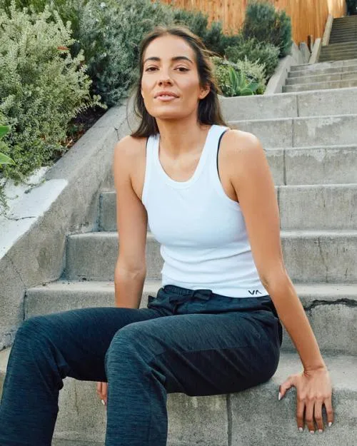 Rvca VA Essential Ribbed Tank Top White SportWomen Tees and Tanks