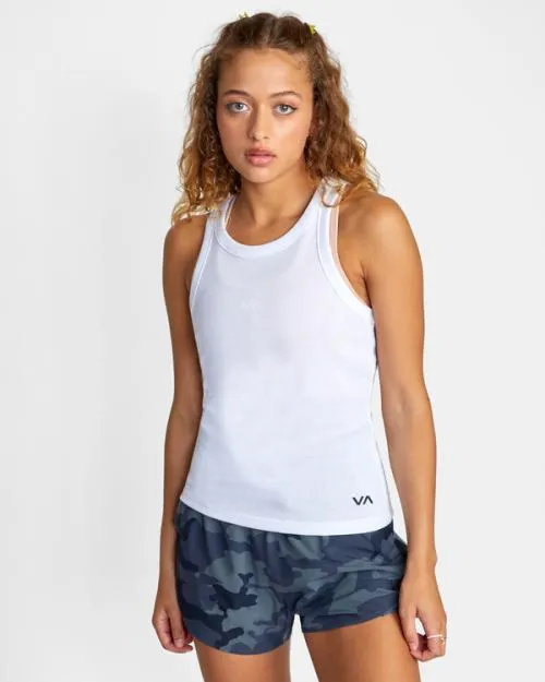 Rvca VA Essential Ribbed Tank Top White SportWomen Tees and Tanks