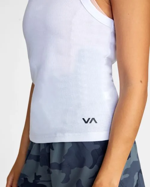 Rvca VA Essential Ribbed Tank Top White SportWomen Tees and Tanks