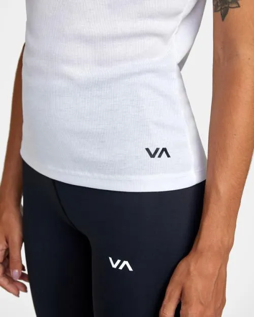 Rvca VA Essential Ribbed Tank Top White SportWomen Tees and Tanks