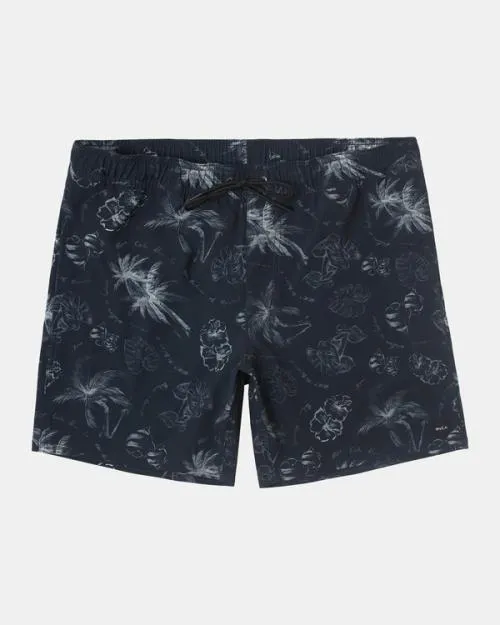 Rvca VA Pigment Elastic Waist Boardshorts 17034 Black Men Boardshorts
