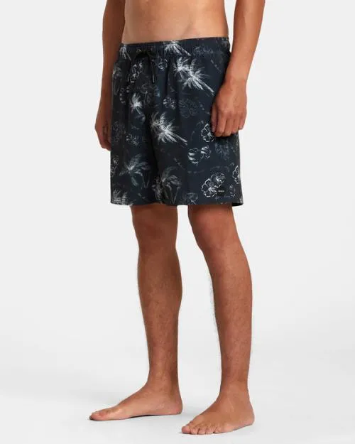 Rvca VA Pigment Elastic Waist Boardshorts 17034 Black Men Boardshorts