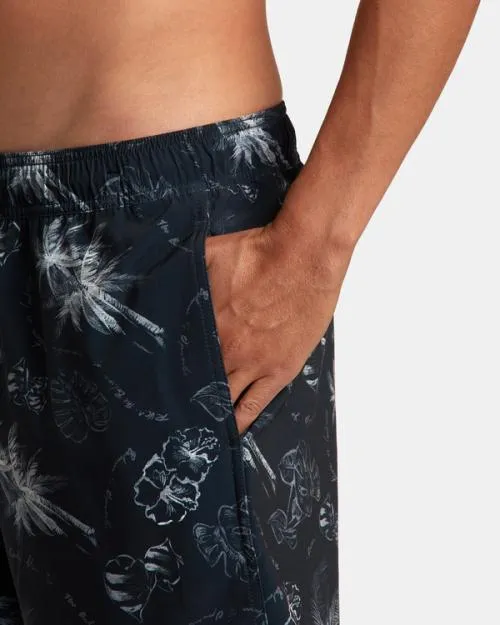 Rvca VA Pigment Elastic Waist Boardshorts 17034 Black Men Boardshorts