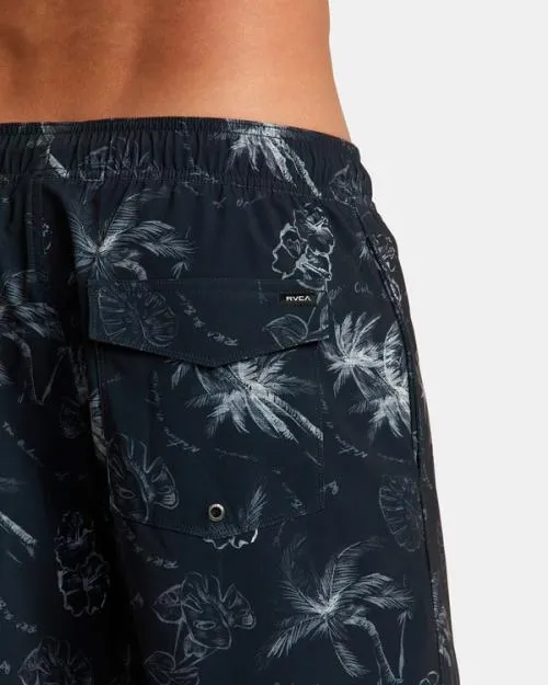 Rvca VA Pigment Elastic Waist Boardshorts 17034 Black Men Boardshorts