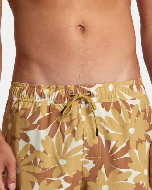 Rvca VA Pigment Elastic Waist Boardshorts 17034 Khaki Men Boardshorts