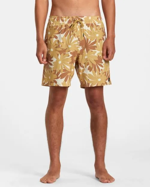 Rvca VA Pigment Elastic Waist Boardshorts 17034 Khaki Men Boardshorts