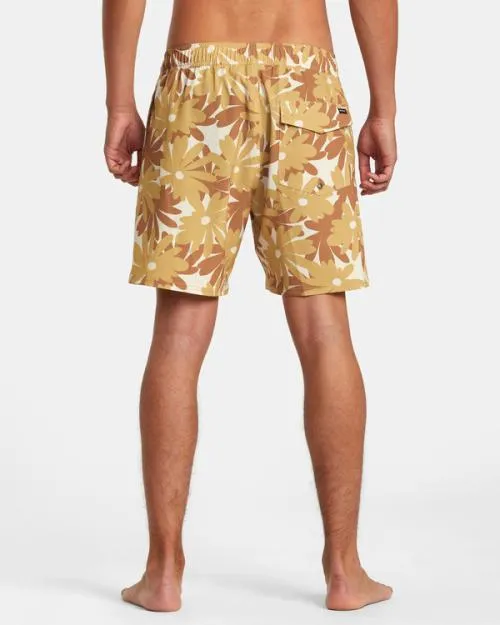 Rvca VA Pigment Elastic Waist Boardshorts 17034 Khaki Men Boardshorts