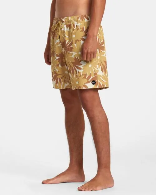 Rvca VA Pigment Elastic Waist Boardshorts 17034 Khaki Men Boardshorts