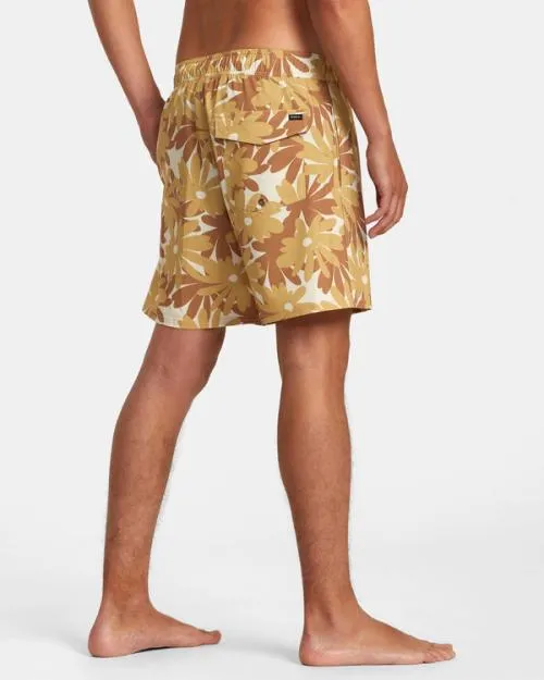 Rvca VA Pigment Elastic Waist Boardshorts 17034 Khaki Men Boardshorts
