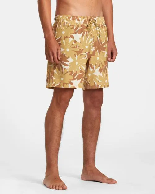 Rvca VA Pigment Elastic Waist Boardshorts 17034 Khaki Men Boardshorts