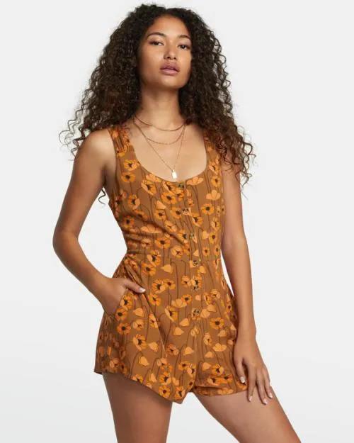 Rvca Valley Romper Sienna Women Dresses and Rompers