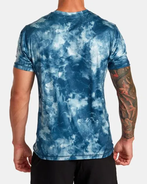 Rvca Vent VA Sport Badge Technical Training Tee Teal Tie Dye SportMen Short Sleeves